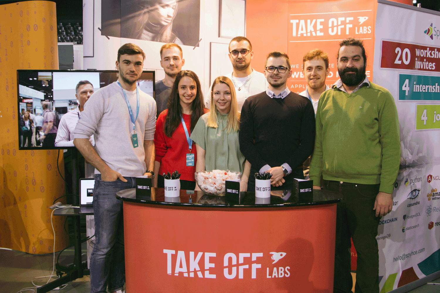 Take Off Labs team on a trade show stand