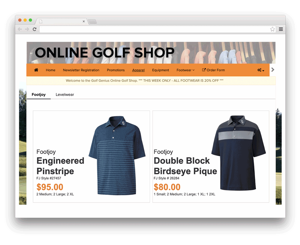 Golf Genius Online Golf Shop 